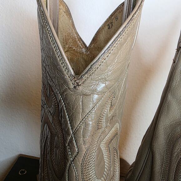 TONY LAMA 8817 TAUPE BEIGE TONED LIZARD LEATHER COWBOY BOOTS Men\'s Size 7.5 D main image 12
